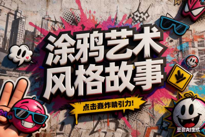 涂鸦艺术风格故事【速推剪映小助手】-满地金AIGC