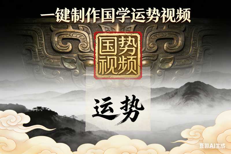 一键制作国学运势视频-满地金AIGC
