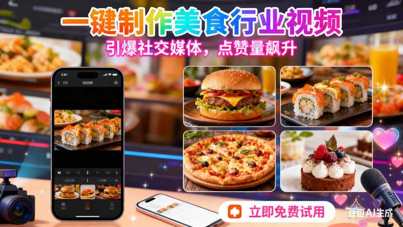 一键制作美食行业视频【速创剪映小助手】-满地金AIGC