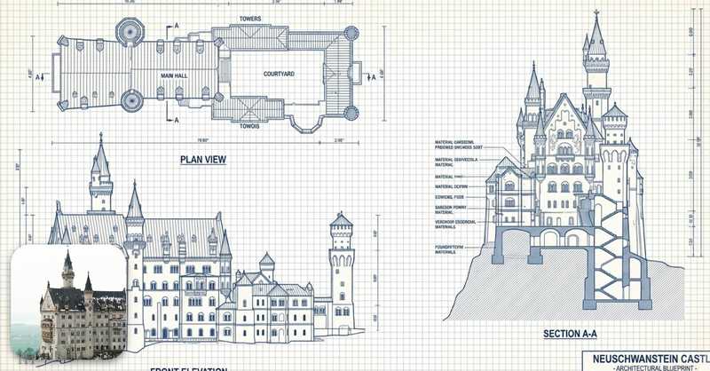 NanoBana2建筑正交蓝图-满地金AIGC