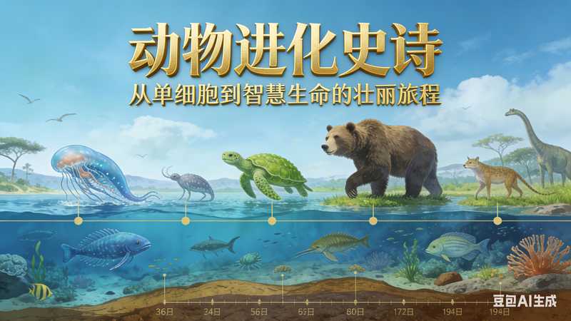 动物进化史【速创剪映小助手】-满地金AIGC