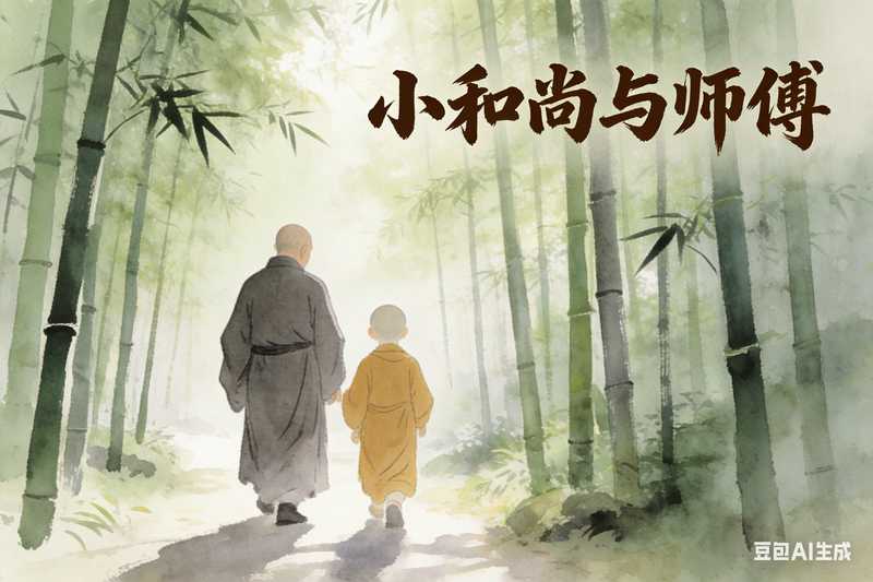 小和尚与师傅【速创剪映小助手】-满地金AIGC
