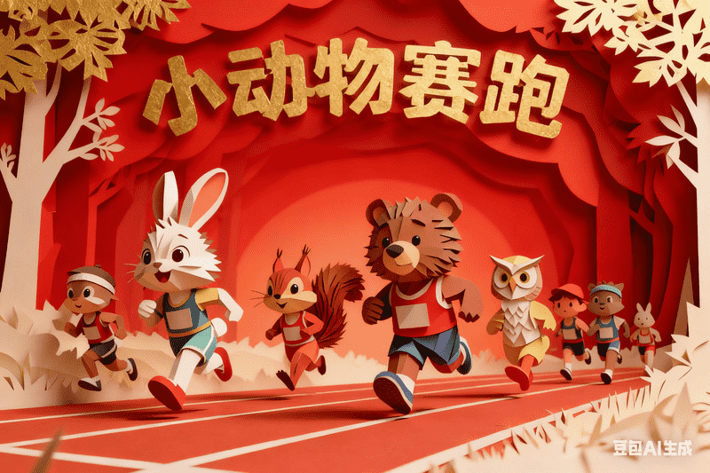 小动物赛跑-满地金AIGC