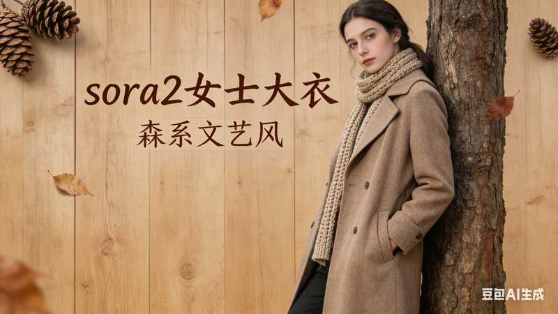 sora2女士大衣【速创剪映小助手】-满地金AIGC