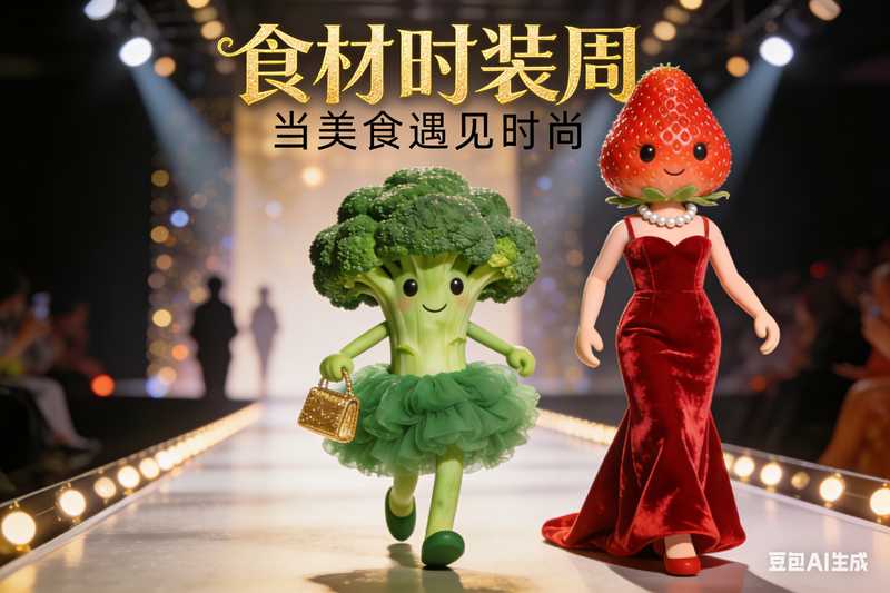 食材走秀【速创剪映小助手】-满地金AIGC