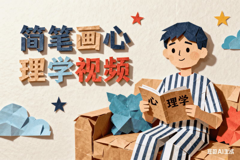 简笔画心理学视频-满地金AIGC