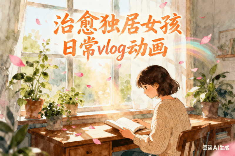 治愈独居女孩日常vlog动画-满地金AIGC