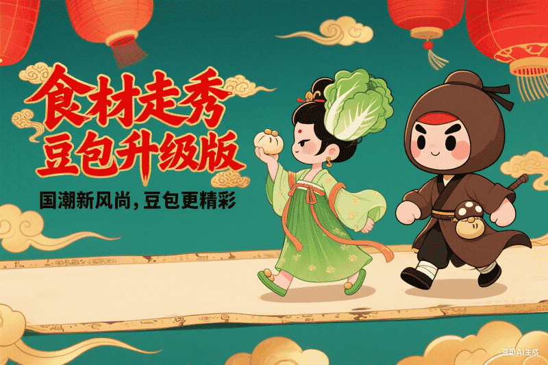 食材走秀豆包升级版-满地金AIGC