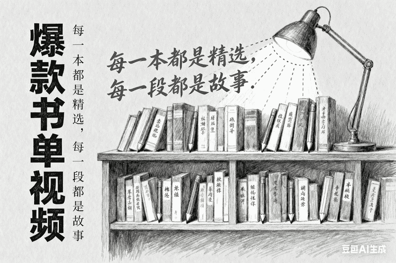 爆款书单视频|铅笔画风格-满地金AIGC