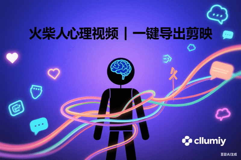 火柴人心理视频|一键导出剪映-满地金AIGC